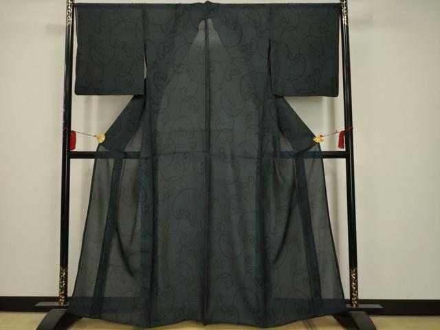 平和屋着物*夏物 本場大島紬 夏大島 紗 唐草文 正絹 逸品 AABA5520sx