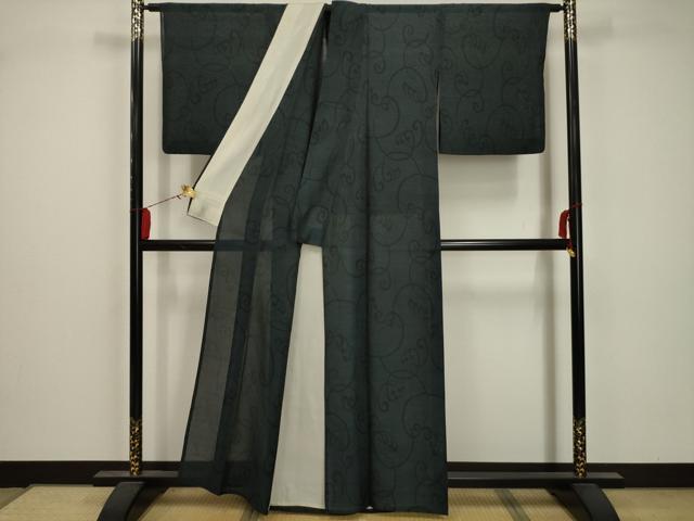 平和屋着物*夏物 本場大島紬 夏大島 紗 唐草文 正絹 逸品 AABA5520sx