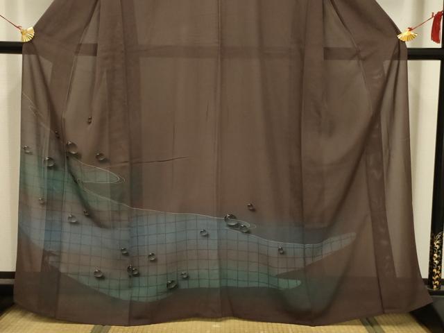 平和屋着物*夏物 訪問着 絽 水玉 金彩 正絹 逸品 AABA5530sx