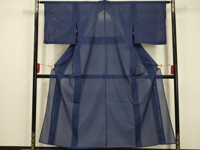 平和屋着物*夏物 色無地 絽 深縹色 洗える着物 AABA5533sx