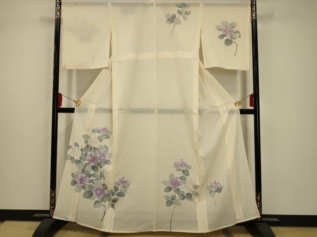 平和屋着物*夏物 訪問着 絽 紫陽花 銀彩 正絹 逸品 AABA5538sx