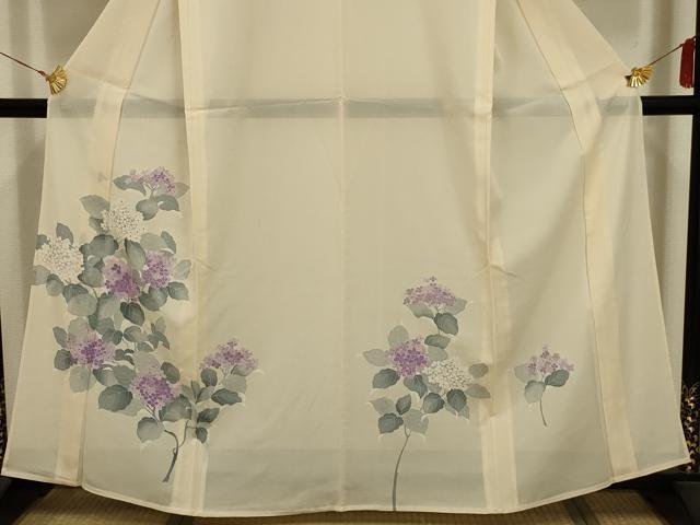 平和屋着物*夏物 訪問着 絽 紫陽花 銀彩 正絹 逸品 AABA5538sx