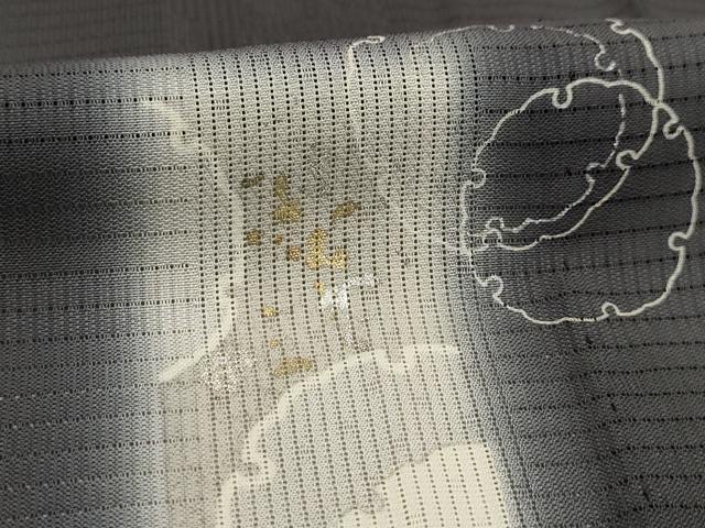 平和屋着物*夏物 訪問着 変わり絽 雪輪重ね 藍墨茶色 暈し染め 金銀彩 正絹 逸品 AABA5551sx