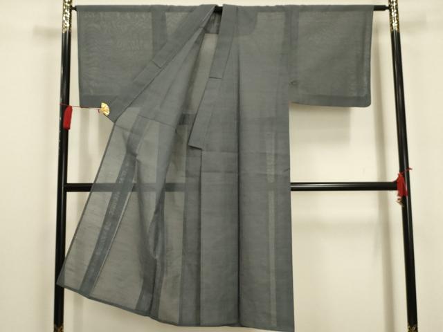 平和屋着物*夏物 男性 本塩沢 夏塩沢 100亀甲 総詰め 反端付き 正絹 逸品 AABA5585sx