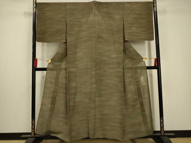 平和屋着物*夏物 虹色創家 本郷大田子 小紋 絽 霞文 暈し染め 正絹 逸品 AABA5614sx