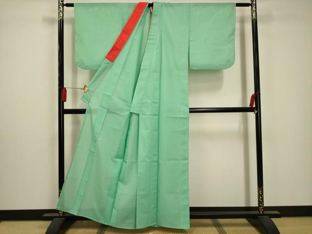 平和屋着物*夏物 色無地 絽 薄浅葱色 洗える着物 AABA5616sx