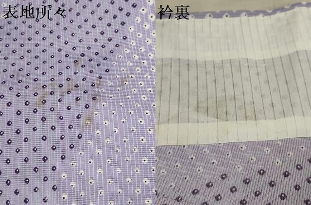 平和屋着物*夏物 小紋 絽 鹿の子文様 洗える着物 AABA5625sx