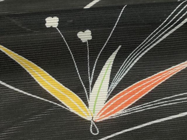 平和屋着物*夏物 小紋 絽 草花文 洗える着物 AABA5626sx