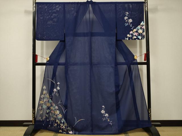 平和屋着物*夏物 訪問着 絽 草花文 金銀彩 洗える着物 AABA5628sx