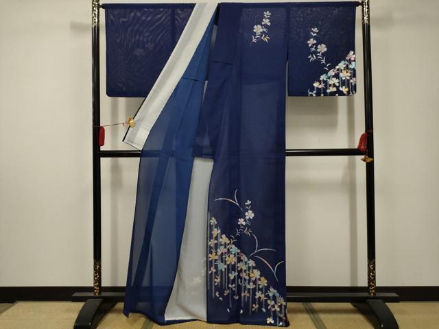 平和屋着物*夏物 訪問着 絽 草花文 金銀彩 洗える着物 AABA5628sx