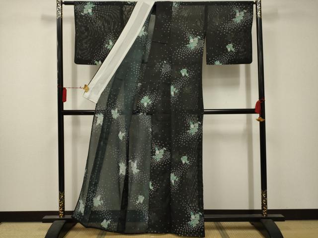 平和屋着物*夏物 小紋 絽 人物文 洗える着物 AABA5629sx