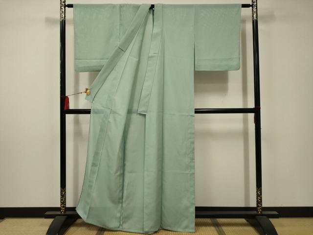 平和屋着物*夏物 色無地 絽 青竹色 洗える着物 AABA5633sx