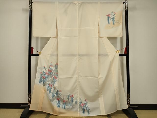 平和屋着物*夏物 訪問着 絽 流水花文 暈し染め 洗える着物 AABA5640sx