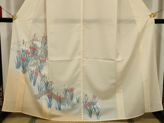 平和屋着物*夏物 訪問着 絽 流水花文 暈し染め 洗える着物 AABA5640sx