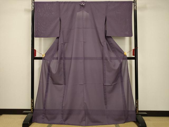 平和屋着物*夏物 色無地 絽 浅紫色 洗える着物 AABA5648sx