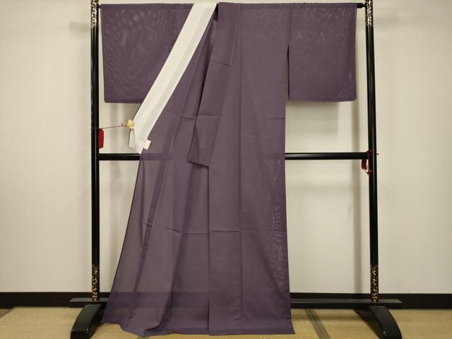 平和屋着物*夏物 色無地 絽 浅紫色 洗える着物 AABA5648sx