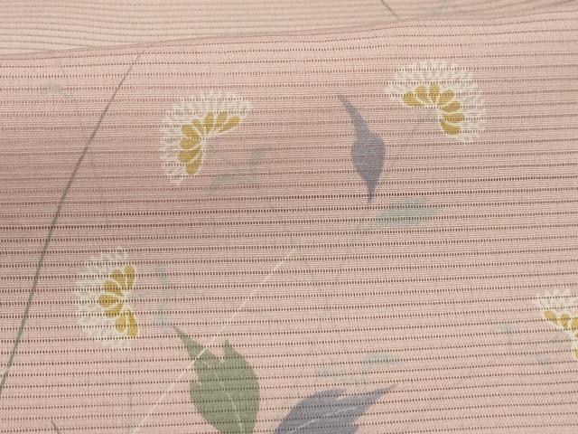 平和屋着物*夏物 小紋 絽 草花文 暈し染め 洗える着物 AABA5649sx