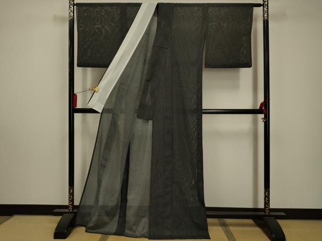 平和屋着物*夏物 小紋 絽 抽象文様 洗える着物 AABA5650sx