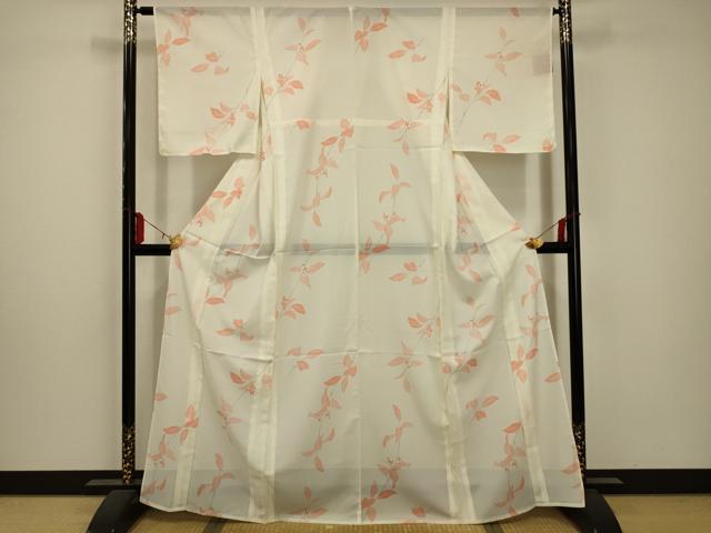 平和屋着物*夏物 小紋 絽 南天文 洗える着物 AABA5660sx