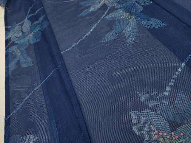 平和屋着物*夏物 小紋 絽 草花文 洗える着物 AABA5666sx