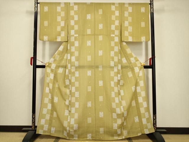 平和屋着物*夏物 小紋 紗 色紙花文 洗える着物 AABA5687sx