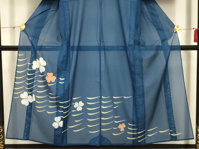 平和屋着物*夏物 訪問着 絽 流水花文 洗える着物 AABA5696sx
