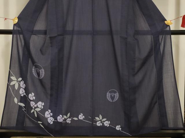 平和屋着物*夏物 訪問着 紗 扇面花文 洗える着物 AABA5721sx
