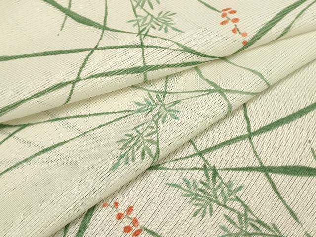 平和屋着物*夏物 小紋 絽 草花文 洗える着物 AABA5728sx