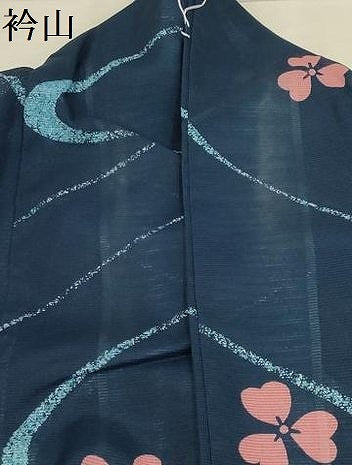 平和屋着物*夏物 小紋 絽 流水花文 洗える着物 AABA5739sx