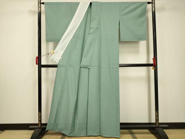 平和屋着物*夏物 人間国宝・羽田登喜男監修 色無地 絽 錆青磁色 洗える着物 AABA5743sx