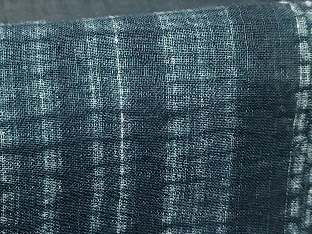 平和屋着物*夏物 紗紬 藍 絞り 市松文様 正絹 逸品 AABA5766sx