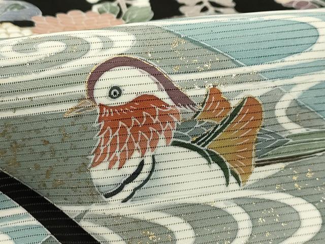 平和屋着物*夏物 黒留袖 絽 作家物 流水鴛鴦花文 金彩 正絹 逸品 AABA5770sx