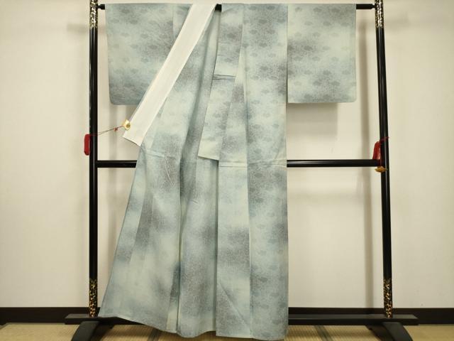 平和屋着物*夏物 小紋 草花紋紗 暈し染め 正絹 逸品 AABA5784sx