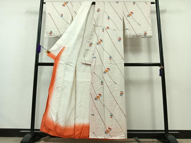 平和屋着物■お召 草花文 正絹 逸品 AABA5917jh