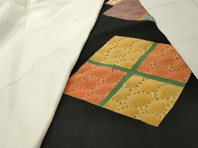 平和屋着物■豪華黒留袖 駒刺繍 花菱文 金彩 三越扱い 正絹 逸品 AABA6092cs
