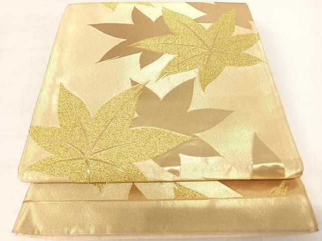 平和屋着物◎六通柄袋帯 舞楓文 金糸 正絹 逸品 AABA6279yx