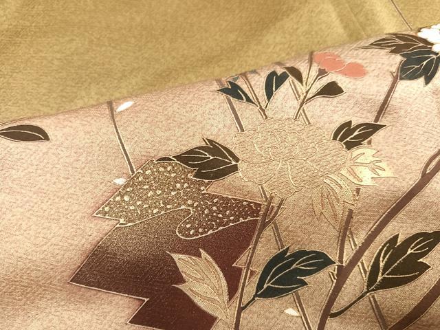 平和屋着物●訪問着 枝花文 暈し染め 金彩 やまと誂製 正絹 逸品 未使用 AABA6411ph