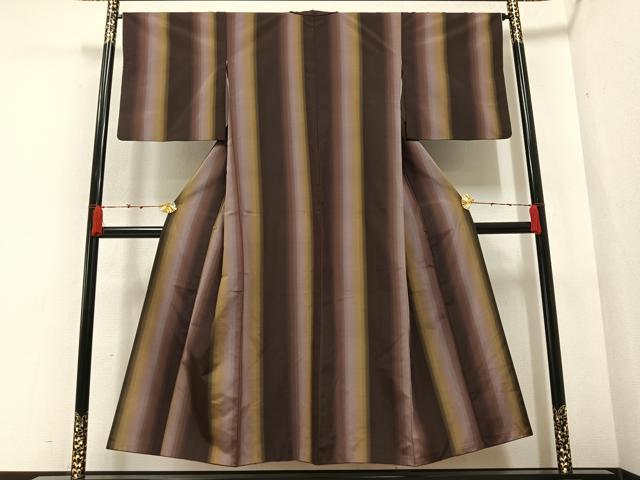 平和屋着物●上質な紬 間道 正絹 逸品 AABA6458ph