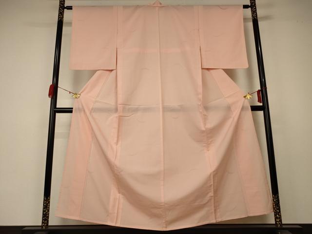 平和屋着物*夏物 色無地 縦絽 芝紋紗 洒落柿色 正絹 逸品 未使用 AABA6487jd
