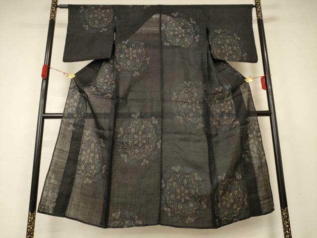 平和屋着物*夏物 重要無形文化財 本場宮古上布 正倉院花文 苧麻 逸品 AABA6488jd