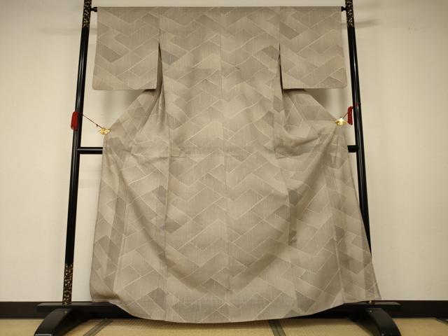 平和屋着物*夏物 紗紬 網代文様 正絹 逸品 AABA6490jd