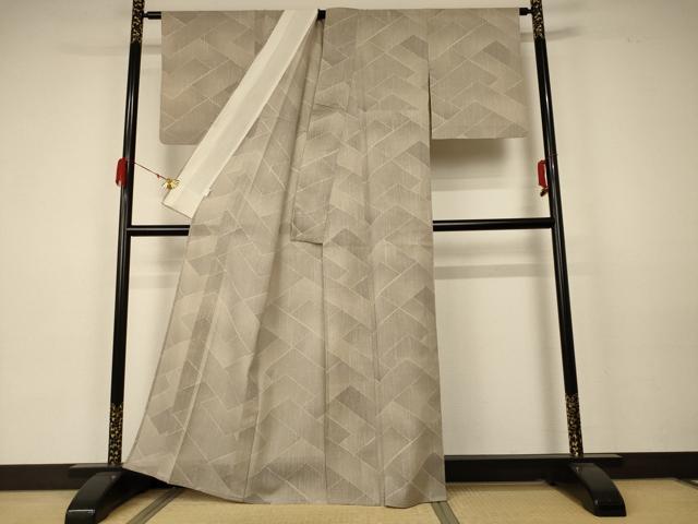 平和屋着物*夏物 紗紬 網代文様 正絹 逸品 AABA6490jd