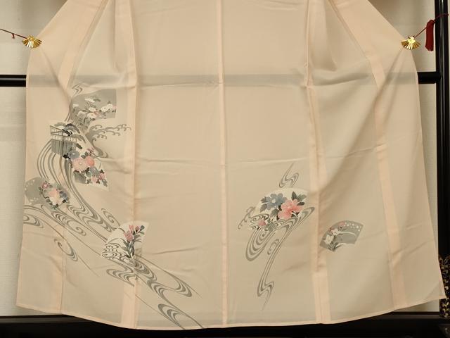 平和屋着物*夏物 訪問着 絽 流水扇面花文 やまと誂製 正絹 逸品 AABA6498jd