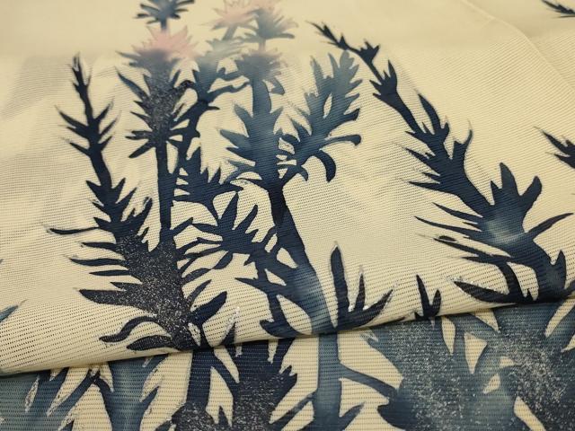平和屋着物*夏物 訪問着 絽 枝葉文 銀彩 正絹 逸品 AABA6501jd