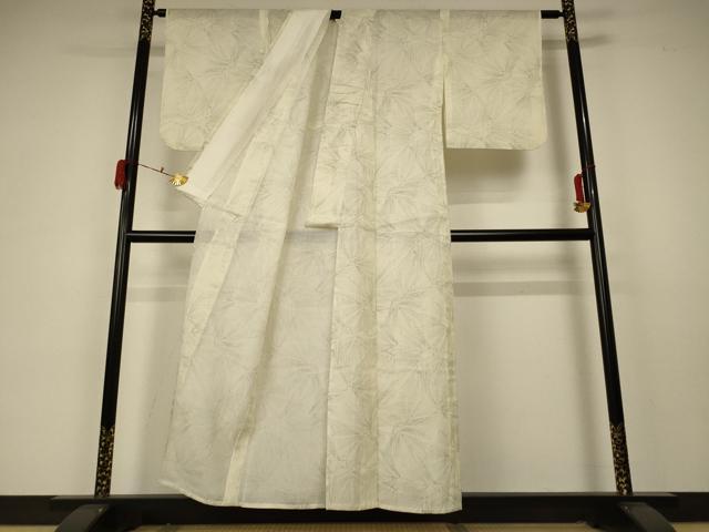 平和屋着物*夏物 小紋 紗 舞花文 洗える着物 AABA6527jd