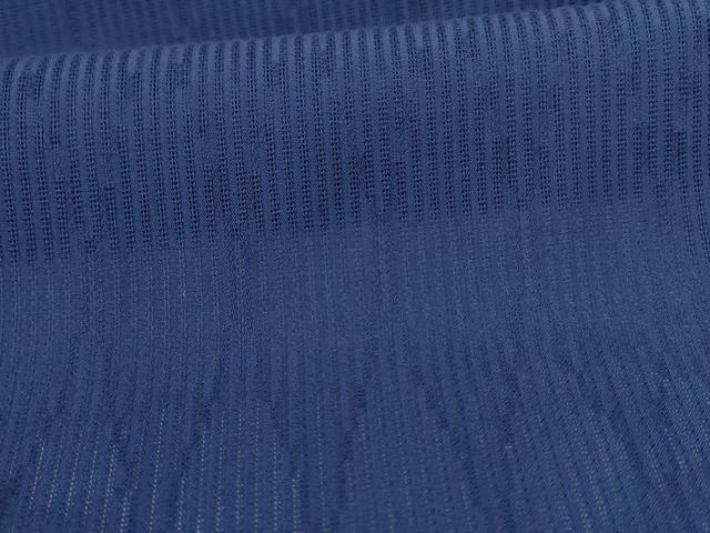 平和屋着物*夏物 色無地 縦絽 深縹色 正絹 逸品 AABA6555jd