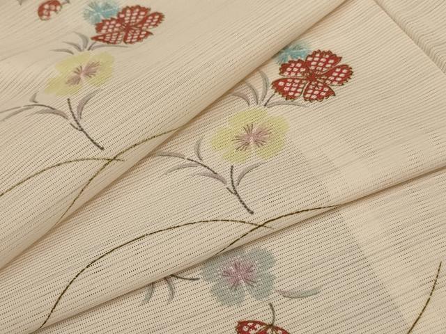 平和屋着物*夏物 小紋 絽 芝花文 正絹 逸品 未使用 AABA6559jd