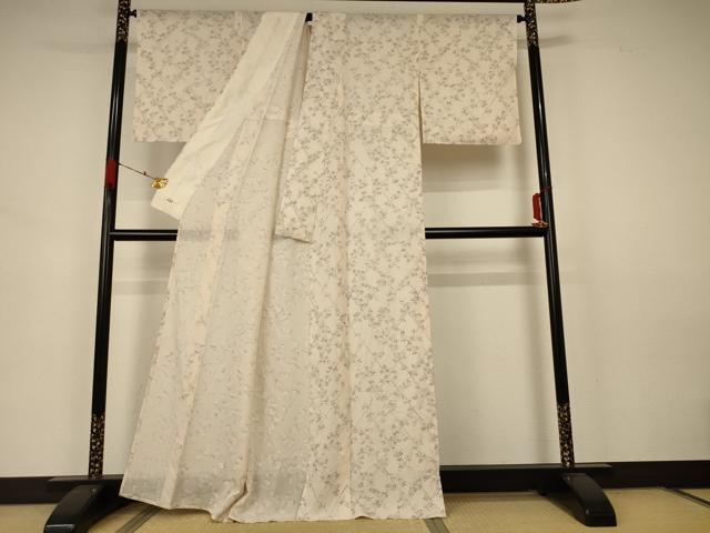 平和屋着物*夏物 小紋 絽 草花文 やまと誂製 正絹 逸品 AABA6561jd
