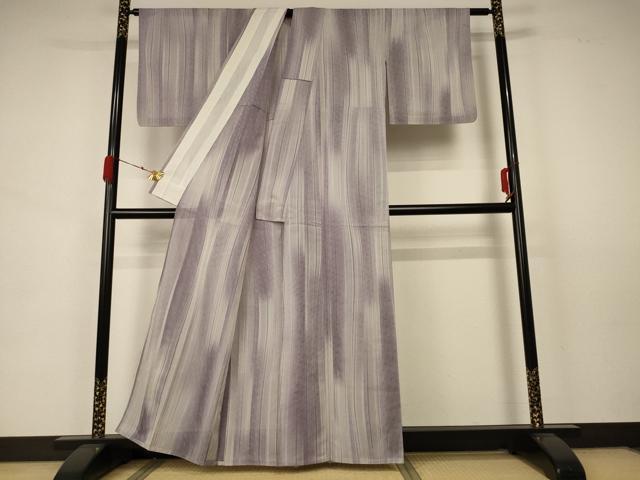 平和屋着物*夏物 西陣 小紋 紗 麻の葉間道 証紙付き 正絹 逸品 未使用 AABA6568jd