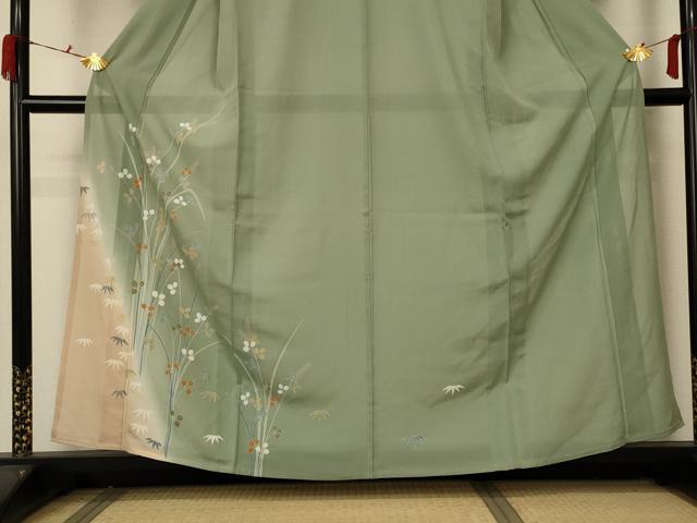 平和屋着物*夏物 訪問着 絽 枝葉文 正絹 逸品 AABA6585jd